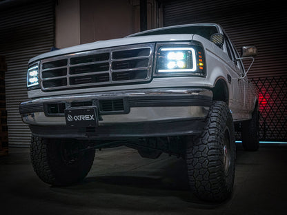 92-96 Ford F-Series/Bronco NOVA-Series LED Projector Headlights Black - view 8