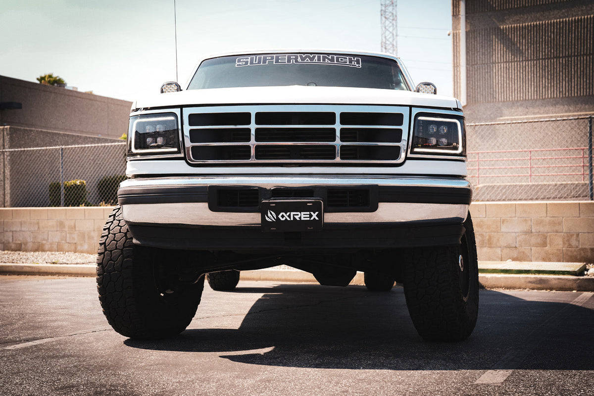 92-96 Ford F-Series/Bronco NOVA-Series LED Projector Headlights Black - view 5