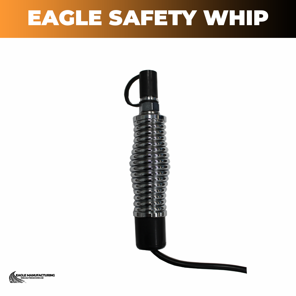 8 ft Safety Whip – White Fiberglass (Quick-Disconnect / Amber LED)