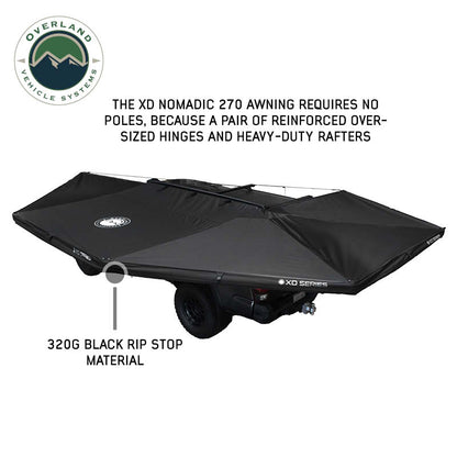 XD NOMADIC 270 DEGREE AWNING W/LIGHTS AND BLACK OUT, PASSENGER SIDE