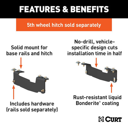 CURT CUSTOM BRACKETS ; 04-14 FORD F150 6.5' & 8' BOX ONLY