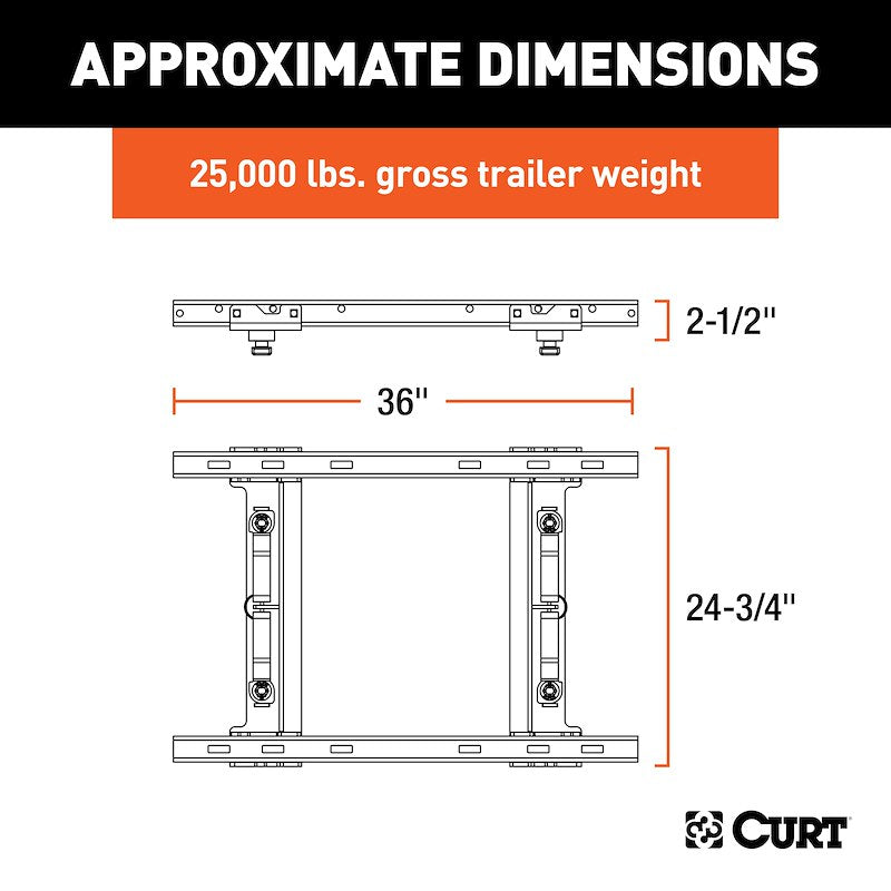 CURT 16027 OEM PUCK SYSTEM ADAPTER 20-25 CHEVY/GMC 2500/3500 | 11-25 F250/F350 | 13-25 F450