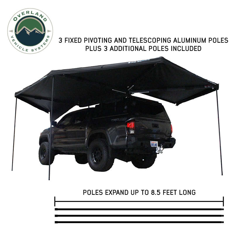 XD NOMADIC 270 DEGREE AWNING W/LIGHTS AND BLACK OUT, PASSENGER SIDE