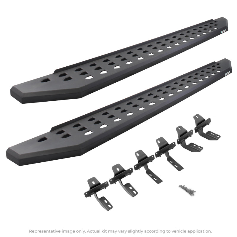 Go Rhino RB20 Running Boards w/Mounting Brackets Kit  14-19 Chevy/GMC 1500 15-19 Chevy/GMC 2500/3500 - Powder Coat