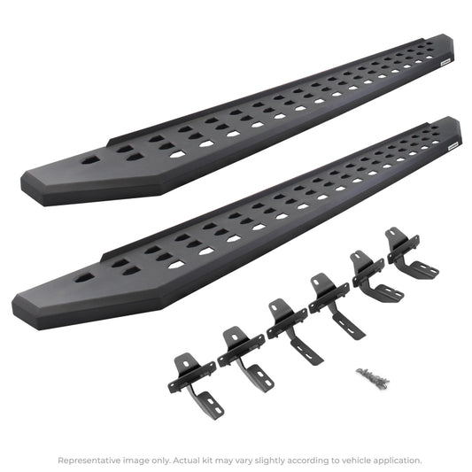 Go Rhino RB20 Running Boards w/Mounting Brackets Kit  14-19 Chevy/GMC 1500 15-19 Chevy/GMC 2500/3500 - Powder Coat