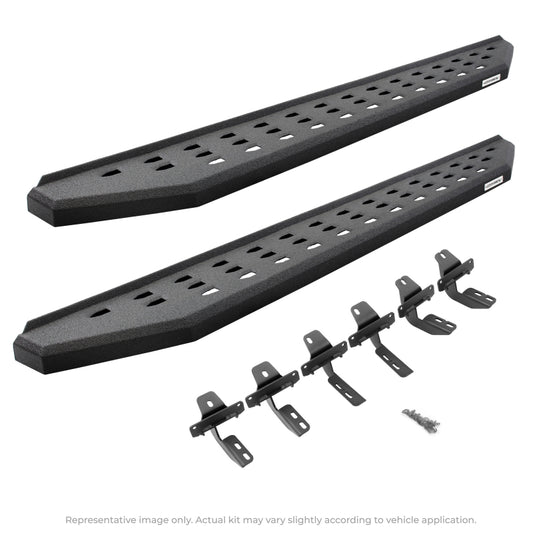 Go Rhino RB20 Running Boards w/Mounting Brackets Kit 15-19 Chevy/GMC 2500/3500 - Textured/Bedliner