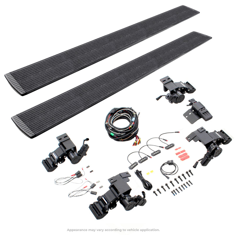 Go Rhino E1 Electric Running Board Kit - Two Brackets Per Side -14-23 Toyota 4Runner - Protective Bedliner