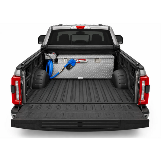 RDS 50 GAL TRANSFER TANK/TOOLBOX COMBO Aluminum Silver Complete Package W/ 15GPM Pump & Arctic Hose