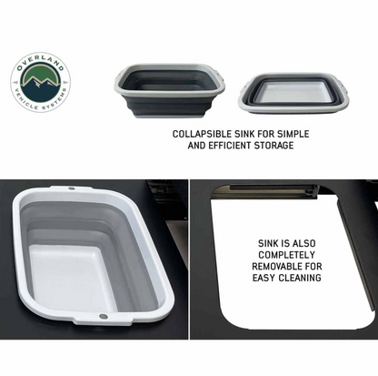 CAMP CARGO BOX KITCHEN WITH SLIDE OUT SINK, COOKING SHELF & WORK STATION