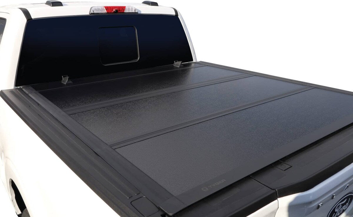TYGER T9 HARD FOLDING TONNEAU COVER - 14-18 CHEV/GMC 1500 15-19 25000/3500  6'6" BED