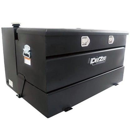 DEEZEE 92 GAL. TRANSFER TANK/TOOLBOX COMBO - STEEL BLACK - COMPLETE PACKAGE W/ 15GPM PUMP & ARCTIC HOSE