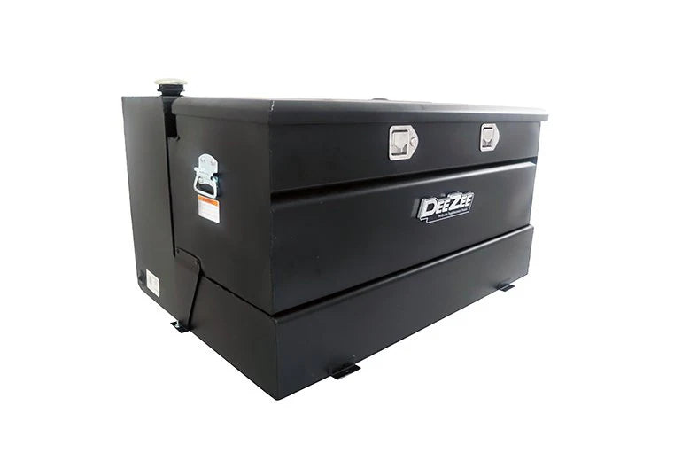 DEEZEE 111 GAL. TRANSFER TANK/TOOLBOX COMBO - STEEL BLACK - COMPLETE PACKAGE W/ 20GPM PUMP & ARCTIC HOSE