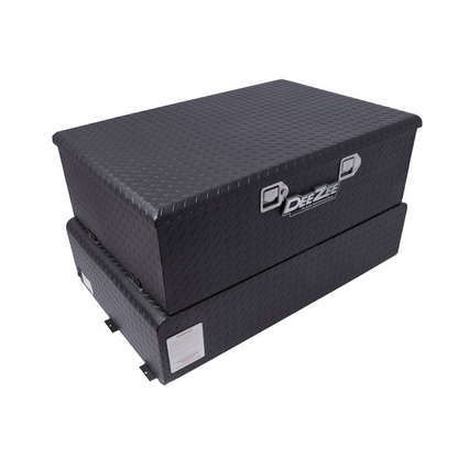 DEEZEE #DZ92847TB  - 62 GAL TRANSFER TANK/TOOLBOX COMBO W/ BUILT IN 15GPM GPI PUMP - ALUMINUM - BLACK POWDER COAT