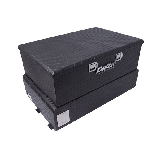 DEEZEE #DZ92847TB  - 62 GAL TRANSFER TANK/TOOLBOX COMBO W/ BUILT IN 15GPM GPI PUMP - ALUMINUM - BLACK POWDER COAT