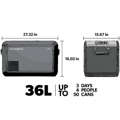 CFX3 35 PORTABLE REFRIGERATOR & FREEZER, POWERED BY AC/DC or SOLAR