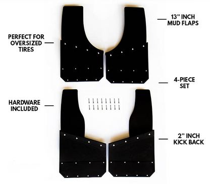 13" Kickback Mud Flaps - Set of 4
