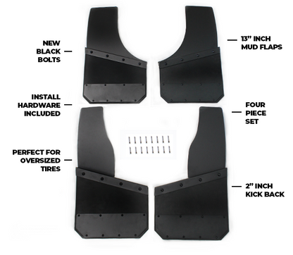 13" Kickback Mud Flaps - Set of 4