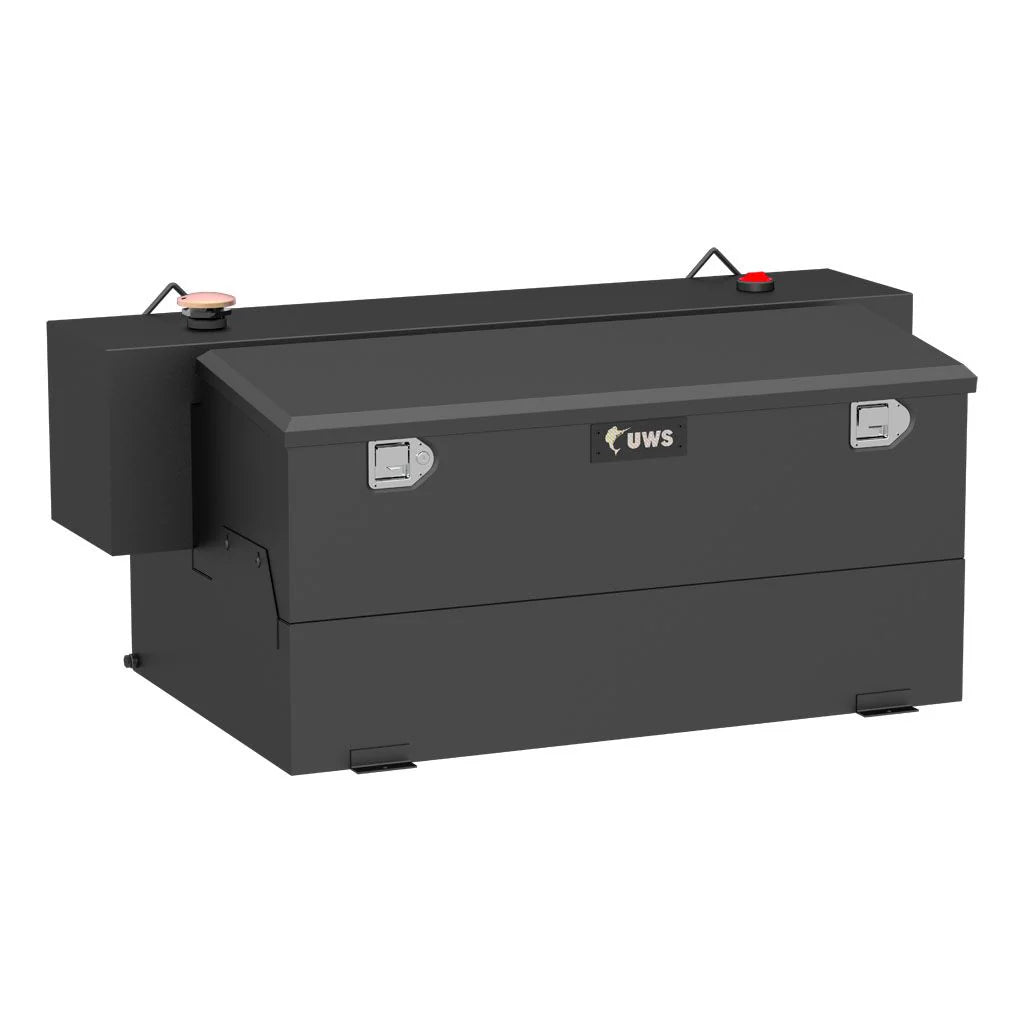 UWS 100 GAL. TRANSFER TANK/TOOLBOX COMBO - STEEL BLACK - COMPLETE PACKAGE W/ 15GPM PUMP & ARCTIC HOSE