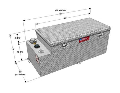 RDS #74026 50 GAL. TRANSFER TANK/TOOLBOX COMBO - ALUMINUM