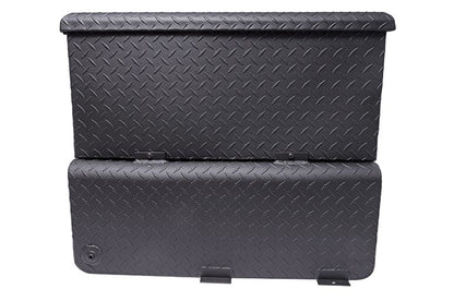 DEEZEE #DZ92847TB  - 62 GAL TRANSFER TANK/TOOLBOX COMBO W/ BUILT IN 15GPM GPI PUMP - ALUMINUM - BLACK POWDER COAT